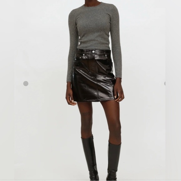 NWT Helmut Lang Genuine Patent Leather Mini Skirt size 2 - Picture 5 of 6
